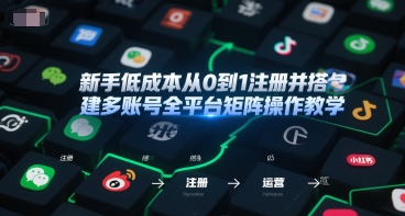 新手低成本从0到1注册并搭建多账号全平台矩阵操作教学，手机号-邮箱-IP-工具-赚客网赚