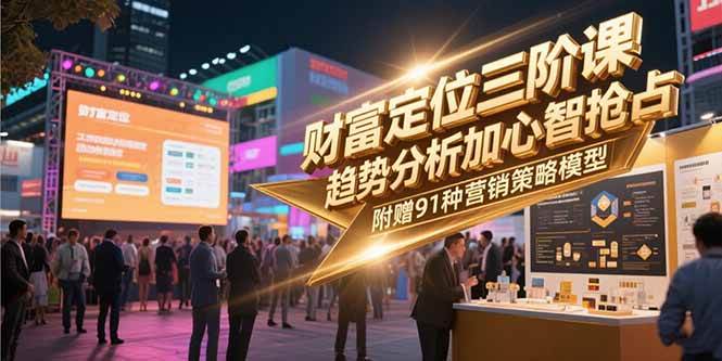 （15219期）财富定位三阶课，趋势分析加心智抢占，附赠91种营销策略模型-赚客网赚