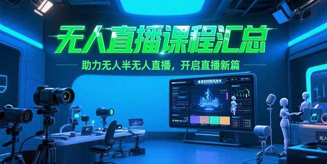 （15218期）无人直播课程汇总，含非实时防风技术，助力无人半无人直播，开启直播新篇-赚客网赚