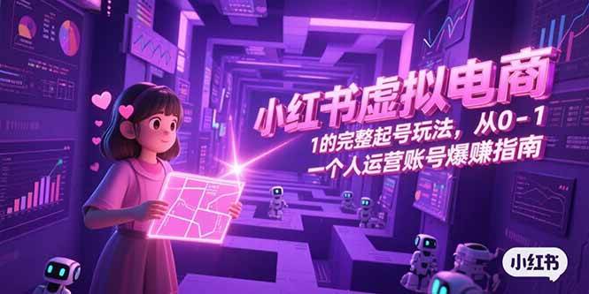 （15230期）小红书虚拟电商，从0-1的完整起号玩法，一个人运营账号爆赚指南-赚客网赚