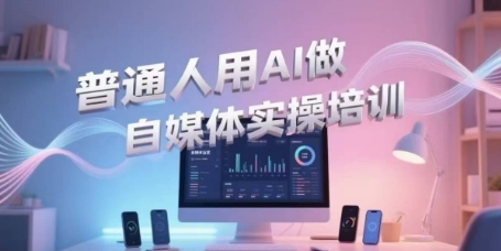 普通人用AI做自媒体实操培训，普通人一个人用ai做自媒体，视频制作、短视频引流、直播带货，轻松入门-赚客网赚