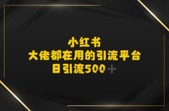 小红书，大佬都在用的大粉平台，日引流500+-赚客网赚