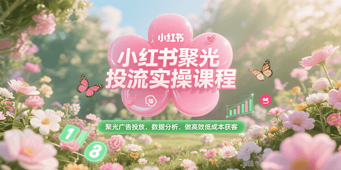 小红书聚光投流实操课程，聚光广告投放、数据分析、做高效低成本获客-赚客网赚