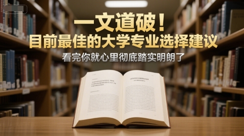 付费文章：一文道破！目前最佳的大学专业选择建议，看完你就心里彻底踏实明朗了-赚客网赚