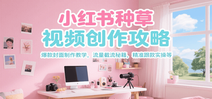 小红书种草视频创作攻略，爆款封面制作教学 ，流量截流秘籍 ，精准跟款实操等-赚客网赚
