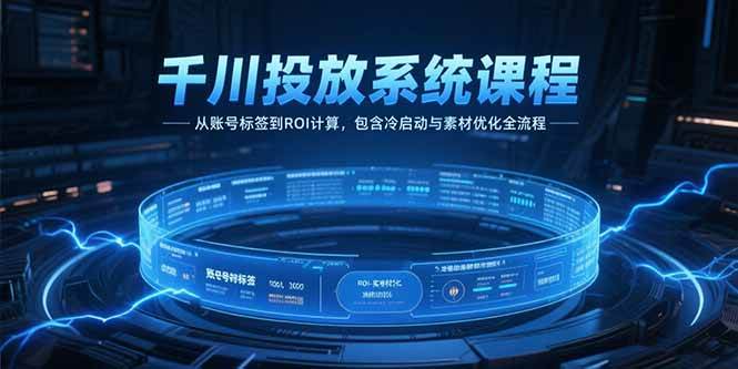 （15263期）千川投放系统课程，从账号标签到ROI计算，包含冷启动与素材优化全流程-赚客网赚