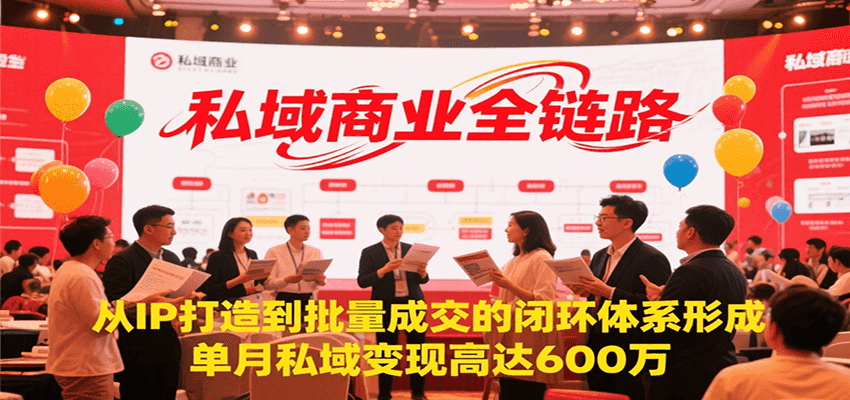 私域商业全链路，从IP打造到批量成交的闭环体系形成，单月私域变现600万-赚客网赚