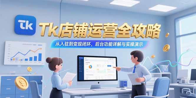 （15345期）Tk店铺运营全攻略，从入驻到变现闭环，后台功能详解与实操演示-赚客网赚