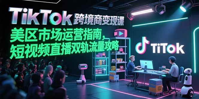 （15344期）TikTok跨境电商变现课，美区市场运营指南，短视频直播双轨流量攻略-赚客网赚