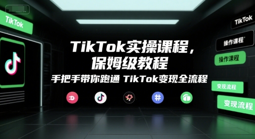 TikTok实操课程，保姆级教程，手把手带你跑通TikTok变现全流程-赚客网赚