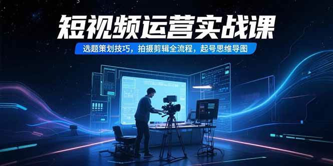 （15375期）短视频运营实战课，选题策划技巧，拍摄剪辑全流程，起号思维导图-赚客网赚