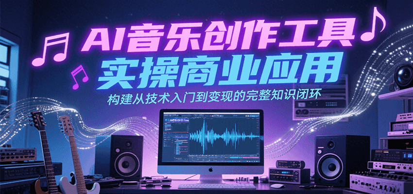 AI音乐创作工具实操商业应用，构建从技术入门到变现的完整知识闭环-赚客网赚