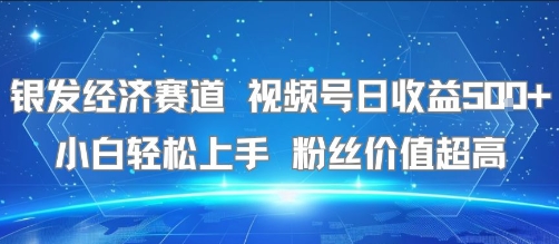 银发经济赛道 视频号日收益5张+ 小白轻松上手 粉丝价值超高-赚客网赚