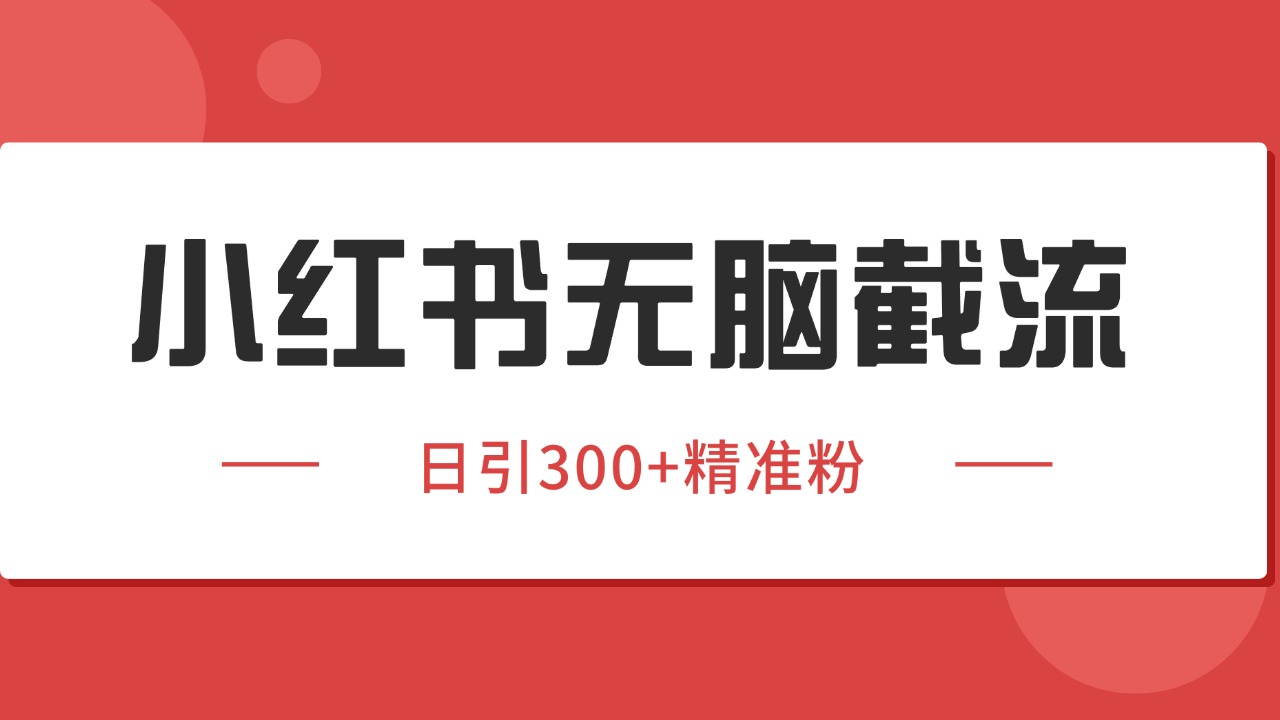小红书截流同行客源，独家野路子获客玩法 日引200+暴力获客-赚客网赚