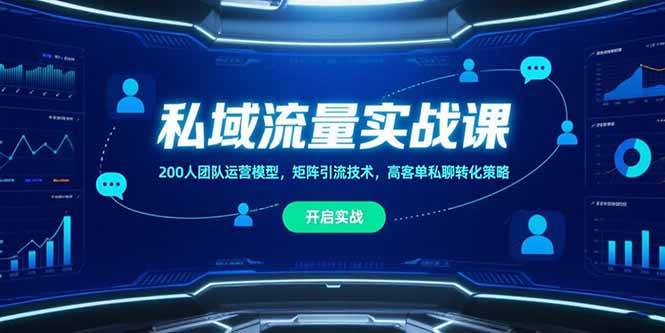 （15403期）私域流量实战课，200人团队运营模型，矩阵引流技术，高客单私聊转化策略-赚客网赚