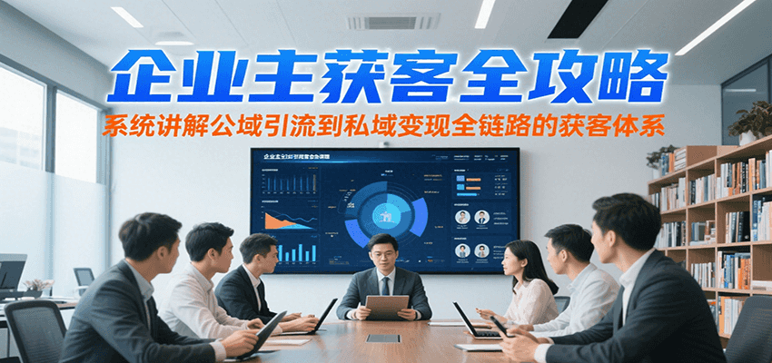企业主获客全攻略，系统讲解公域引流到私域变现全链路的获客体系-赚客网赚