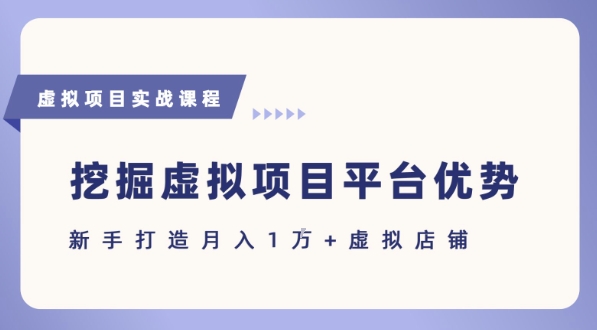 抓住虚拟项目各平台优势，新手轻松月入1W+(给出具体建议)-赚客网赚