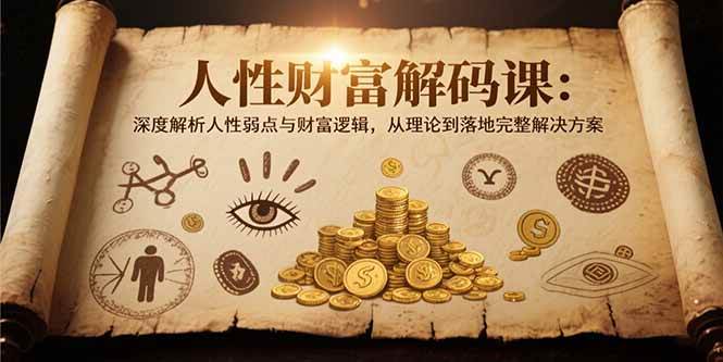 (15434期)人性财富解码课6.0:深度解析人性弱点与财富逻辑,理论到落地完整解决方案-赚客网赚