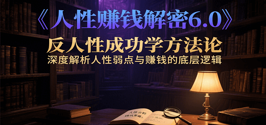 人性赚钱解密6.0，反人性成功学方法论，深度解析人性弱点与赚钱的底层逻辑-赚客网赚