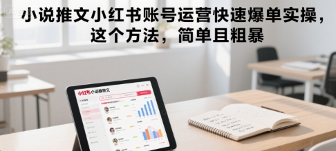 小说推文小红书账号运营快速爆单实操，这个方法，简单且粗暴-赚客网赚