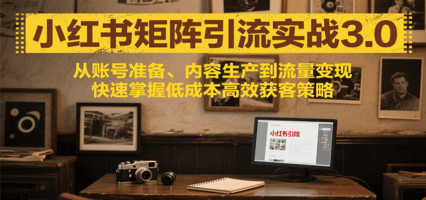 小红书矩阵引流3.0，从账号准备、内容生产到流量变现，快速掌握低成本高效获客策略-赚客网赚