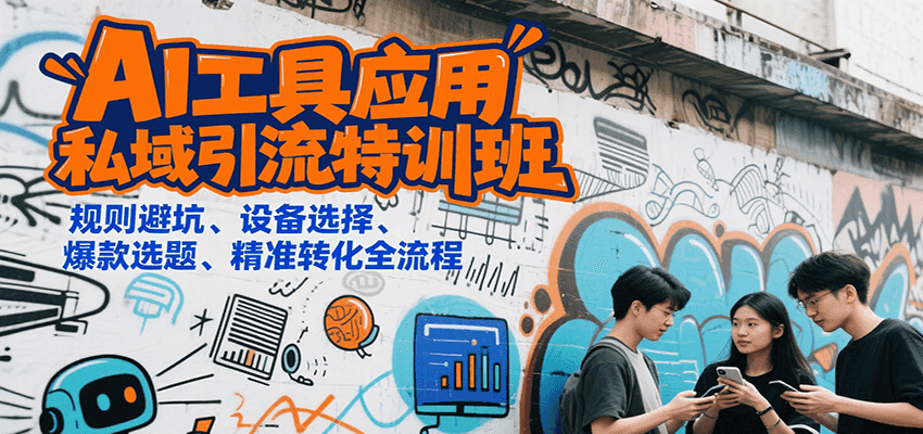 AI工具应用私域引流特训班，规则避坑、设备选择、爆款选题、精准转化全流程-赚客网赚