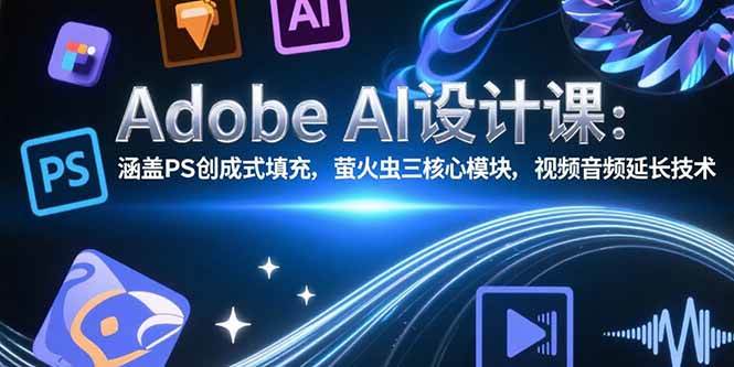 （15469期）Adobe AI设计课：涵盖PS创成式填充，萤火虫三核心模块，视频音频延长技术-赚客网赚