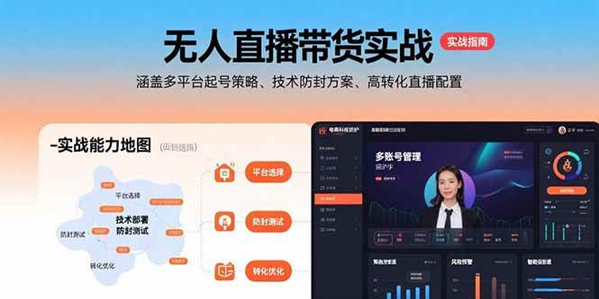 （15622期）无人直播带货实战，涵盖多平台起号策略、技术防封方案、高转化直播配置-赚客网赚