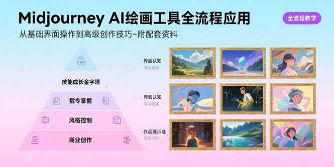 （15628期）Midjourney AI绘画工具全流程应用，从基础界面操作到高级创作-附配套资料-赚客网赚