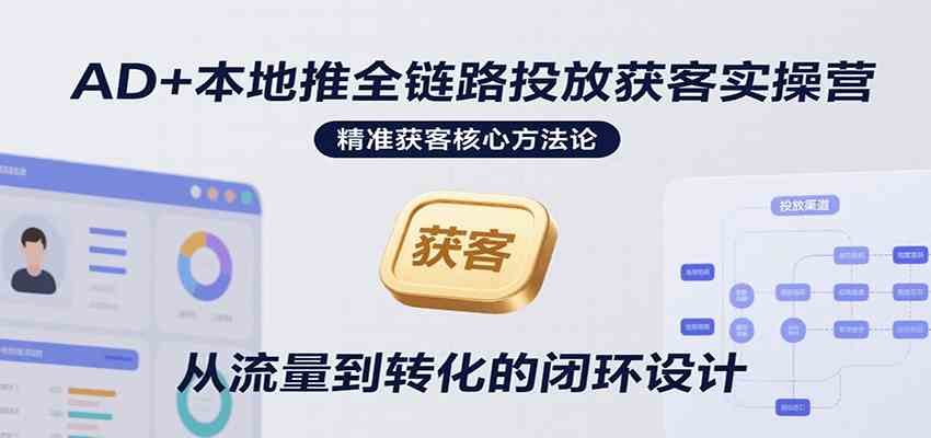 AD+本地推全链路投放获客实操营，快速掌握精准获客技巧，当天投放当天转化高效营销-赚客网赚