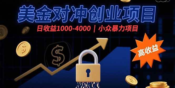 （15642期）美金对冲创业项目，日收益1000-4000，小众暴力项目-赚客网赚