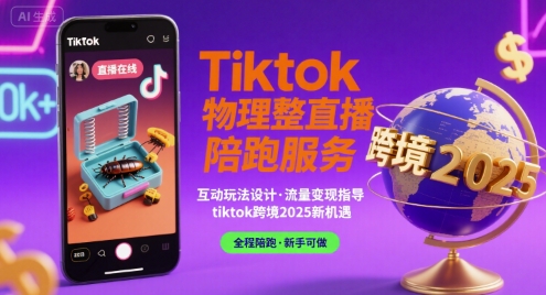 Tiktok物理整蛊直播陪跑服务-tiktok跨境2025-赚客网赚