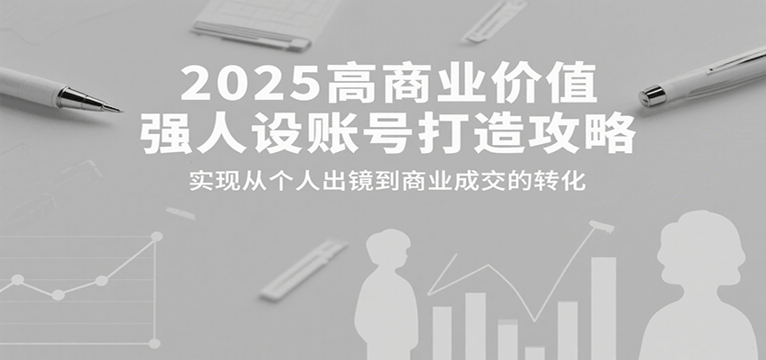 2025高商业价值强人设账号打造攻略，实现从个人出镜到商业成交的转化-赚客网赚