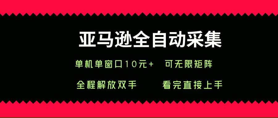 （15704期）亚马逊全自动采集，单机单窗口一天10+，可无限矩阵去做-赚客网赚
