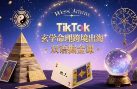 TikTok玄学命理跨境出海双语掘金课，手把手教你用命理知识精准直击海外用户痛点-赚客网赚