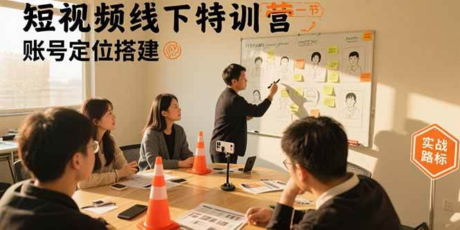 （15707期）短视频线下特训营：账号定位搭建/口播号拍摄剪辑/直播间流量入口/变现实战-赚客网赚