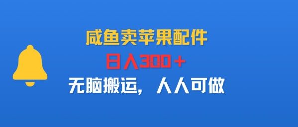 咸鱼卖苹果配件，日入3张+，无脑搬运，人人可做-赚客网赚