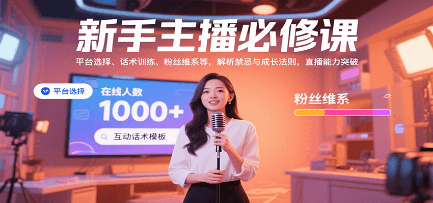新手主播必修课：平台选择、话术训练、粉丝维系等，解析禁忌与成长法则，突破直播能力-赚客网赚