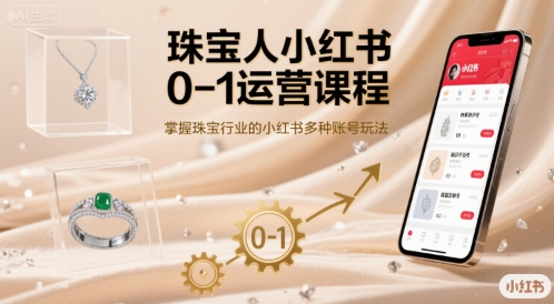 珠宝人小红书0-1运营课程,掌握珠宝行业的小红书多种账号玩法-赚客网赚