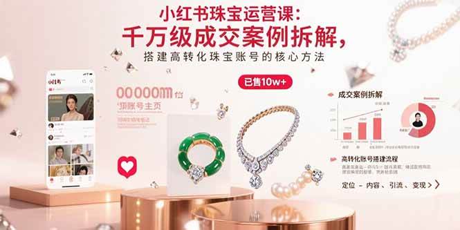 （15742期）小红书珠宝运营课：千万级成交案例拆解，搭建高转化珠宝账号的核心方法-赚客网赚