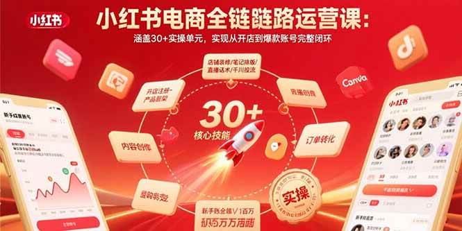 （15751期）小红书电商全链路运营课：涵盖30+实操单元，实现从开店到爆款账号完整闭环-赚客网赚