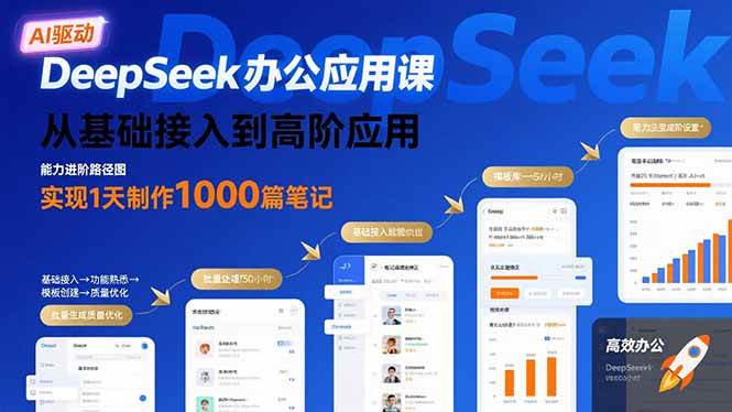 （15754期）DeepSeek办公应用课：从基础接入到高阶应用，实现1天制作1000篇笔记-赚客网赚