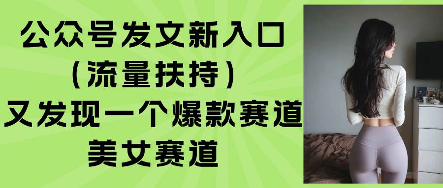 （15781期）公众号发文新入口（流量扶持），又发现一个爆款赛道：美女赛道-赚客网赚