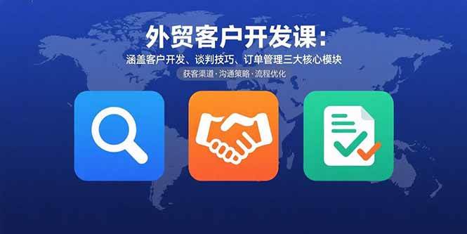 (15793期)外贸客户开发课:涵盖客户开发、谈判技巧、订单管理三大核心模块-赚客网赚