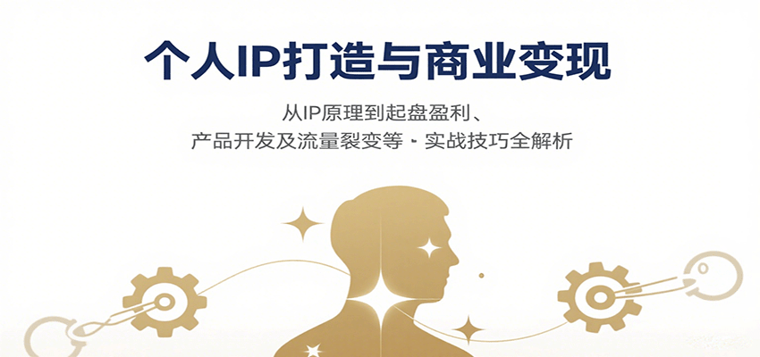 个人IP打造与商业变现，从IP原理到起盘盈利、产品开发及流量裂变等实战技巧全解析-赚客网赚