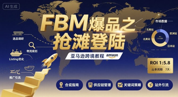 FBM爆品之抢滩登陆-亚马逊跨境教程-赚客网赚