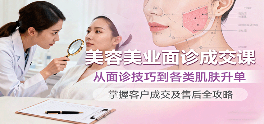 美容美业面诊成交课,从面诊技巧到各类肌肤升单,掌握客户成交及售后全攻略-赚客网赚