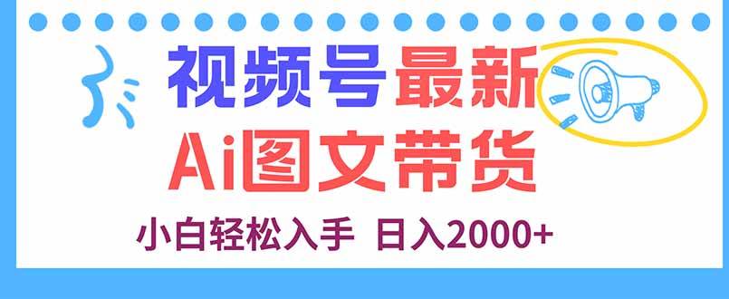 （16092期）视频号最新AI图文带货，每天几分钟，小白轻松入手，日入2000+-赚客网赚