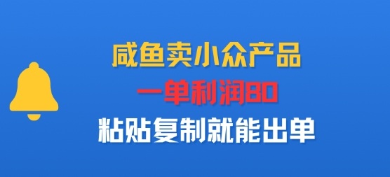 咸鱼卖小众产品，一单利润80，粘贴复制就能出单-赚客网赚
