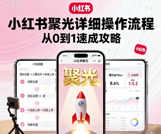 小红书聚光详细操作流程,小红书聚光从0到1速成攻略-赚客网赚